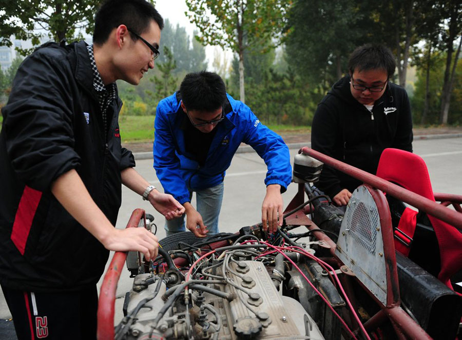 Students design and assemble a car from scratch