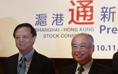 Shares fall as stock connect debuts