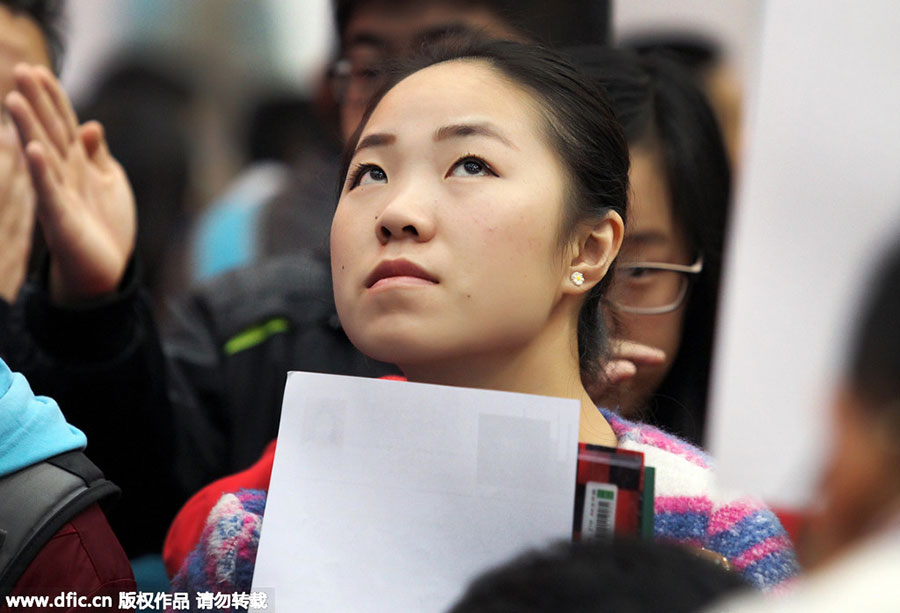 Thousands of college graduates line up to attend job fair in Xi'an