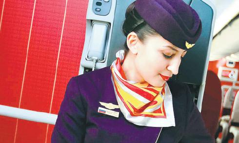 Russian stewardess shines on Hainan Airlines