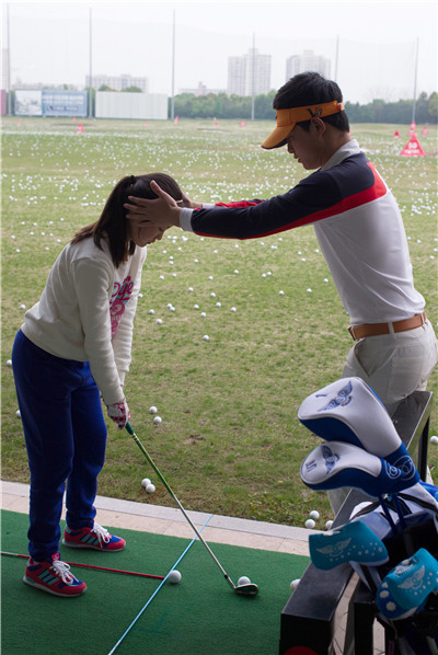 Young golfers enjoy the rub of the green