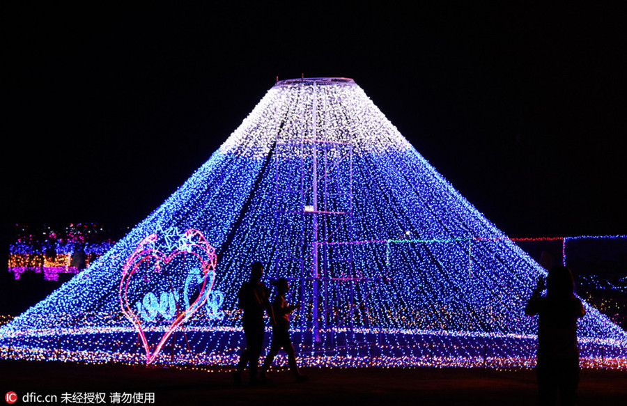 LED lights shine in Zhangjiakou