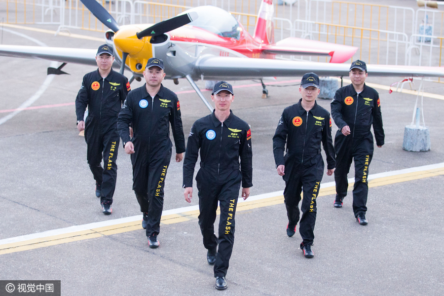 Chinese captain takes off at Air Show China in Zhuhai