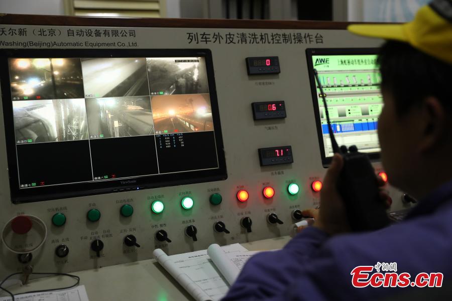 High-speed trains receive thorough clean