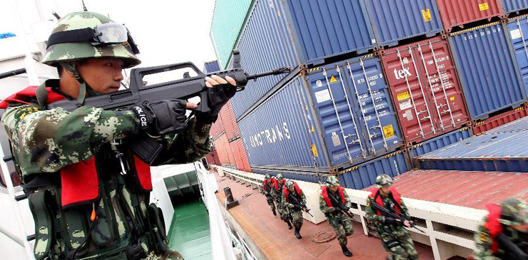 Security exercise held at the sea near Shanghai FTZ