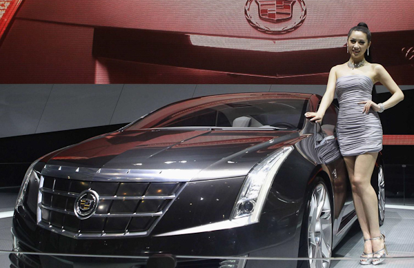 Models with Buick and Cadillac at Auto China 2012