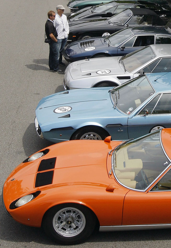 Lamborghinis line-up tour Italy for 50th anniversary