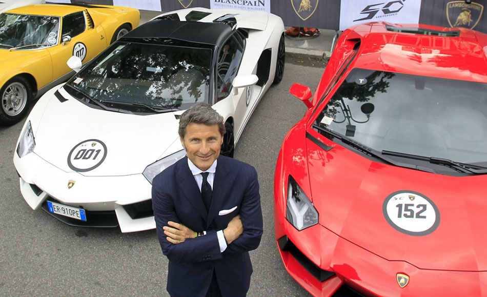 Lamborghinis line-up tour Italy for 50th anniversary