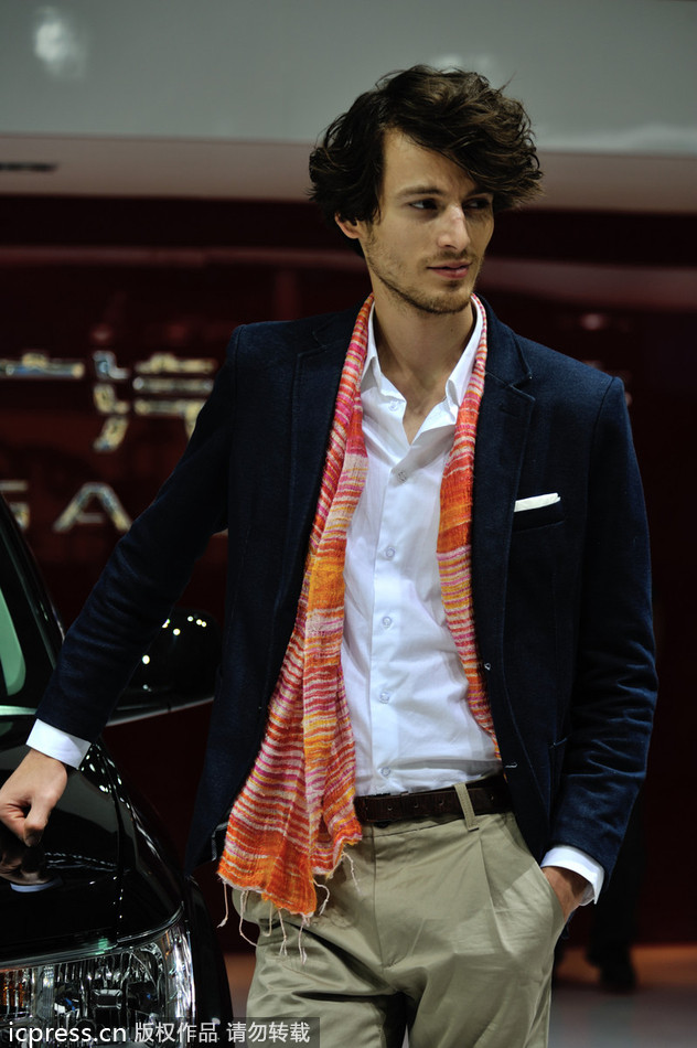 Male models of Fiat at Shanghai auto show 2013