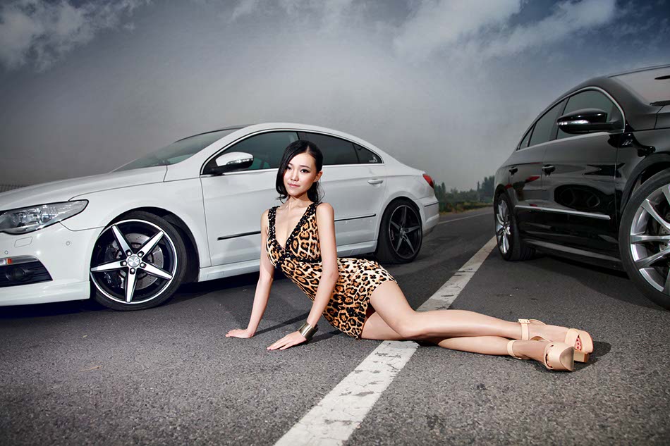 Model with modified Volkswagen CC