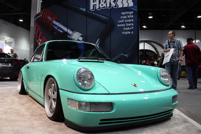 Modified Porsche sports cars at SEMA Show