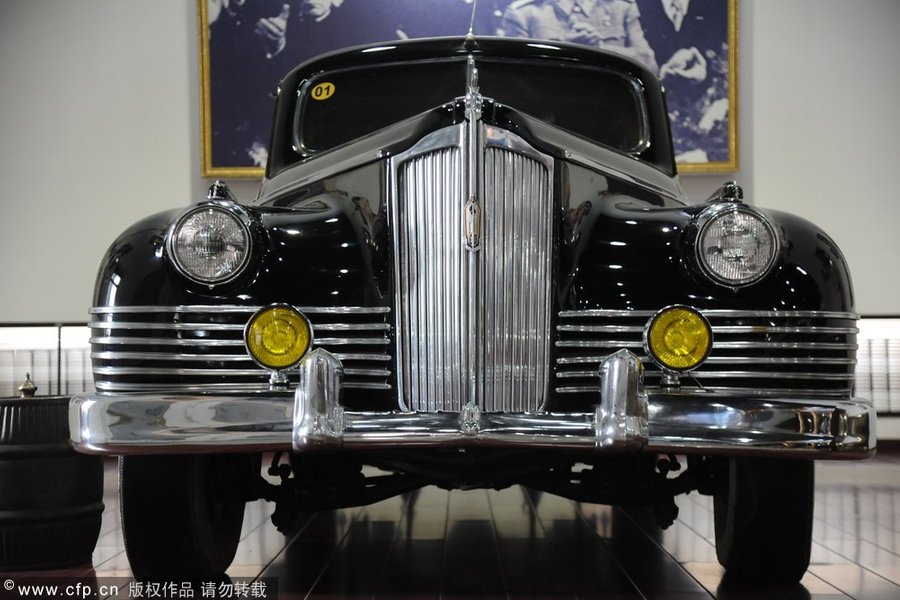 Vintage car displayed in auto museum in Harbin