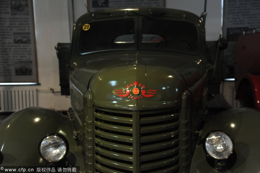 Vintage car displayed in auto museum in Harbin