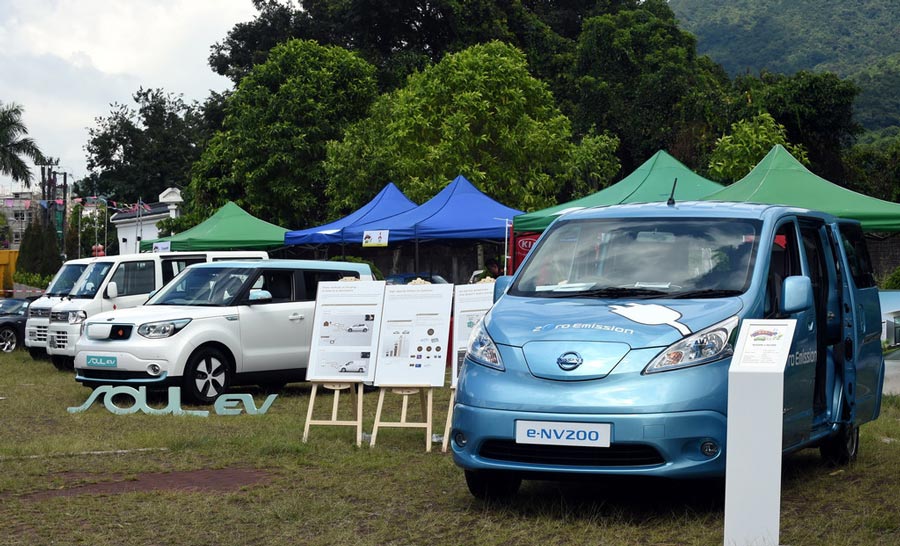 Electric vehicles charge up carnival in HK