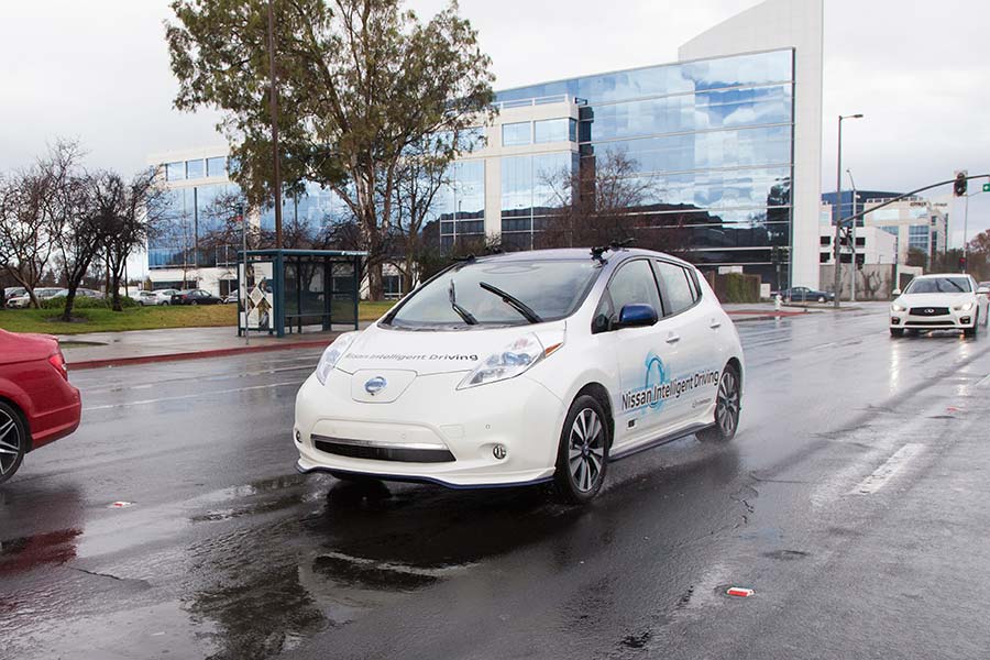 Nissan Intelligent Driving car gives rides in Cali