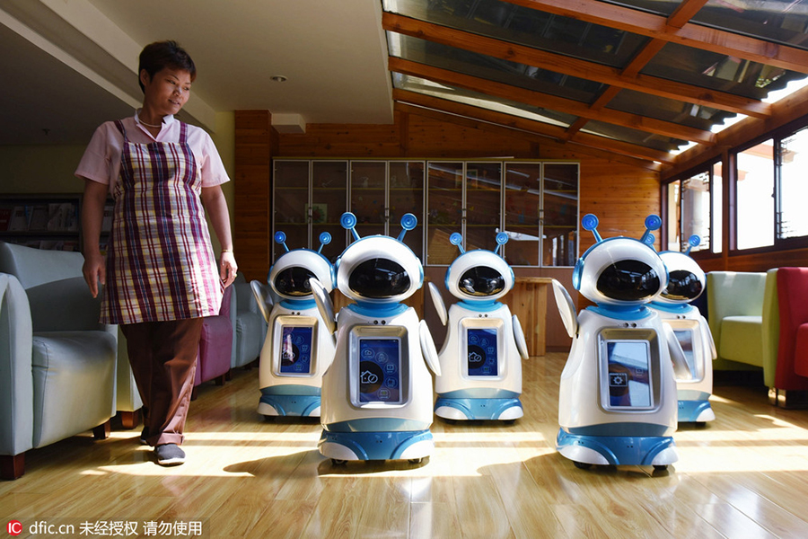 Robots help elderly in nursing home