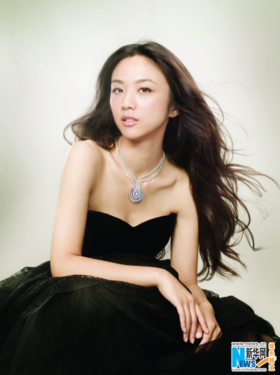 Tang Wei models for jewelry designed by herself