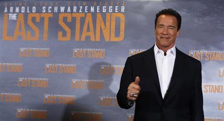 Schwarzenegger flexes muscles again