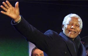 Nelson Mandela and his friends in showbiz