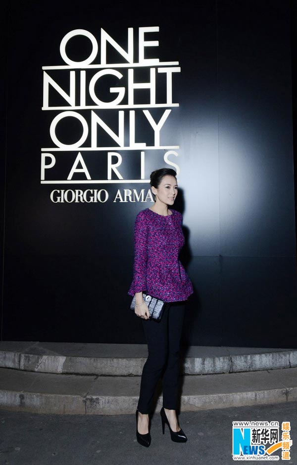 Zhang Ziyi attends Armani private fashion show in Paris