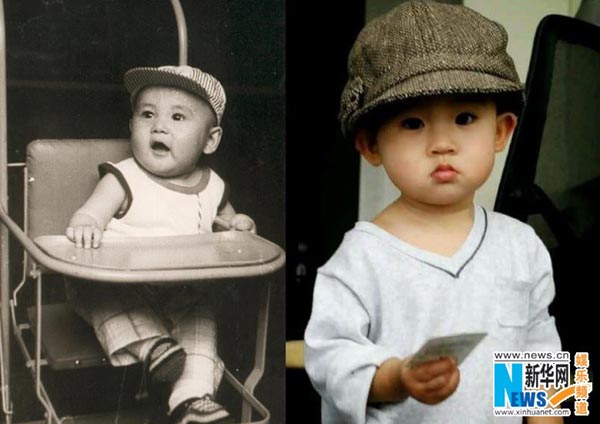 Lu Yi's childhood photo compared with daughter's