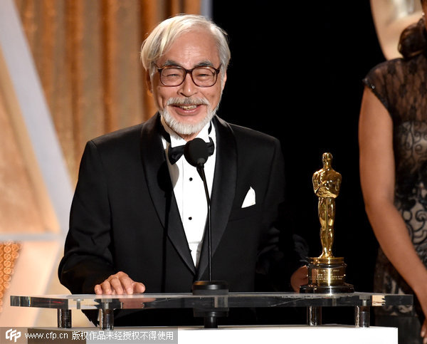 o Miyazaki makes rare Hollywood appearance 