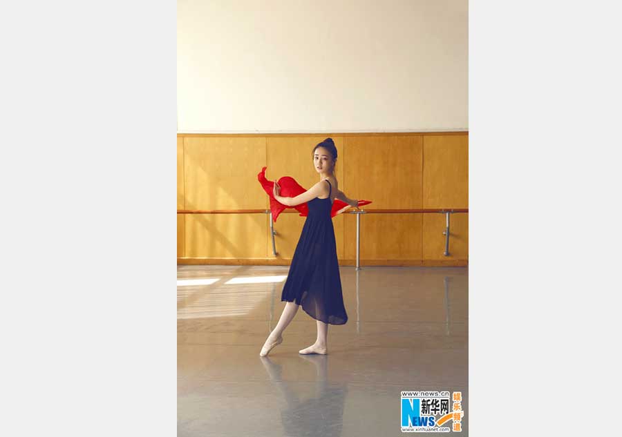 Actress Xu Lu practices ballet