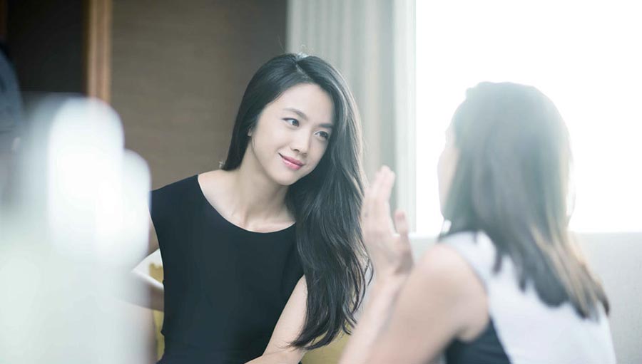 Tang Wei poses for birthday photos