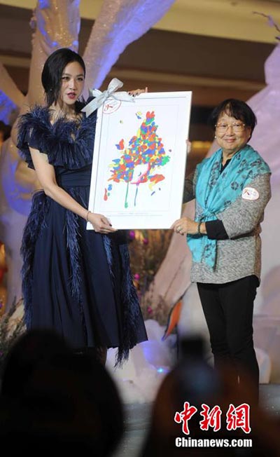 Tang Wei attends Christmas activity in HK