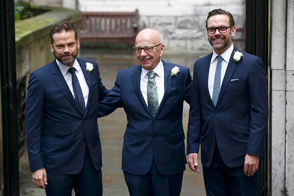 'Happiest man in world' Rupert Murdoch marries ex-model Jerry Hall