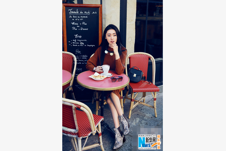 Actress Zhang Tianai poses for fashion magazine