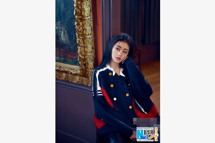 Actress Zhang Tianai poses for fashion magazine