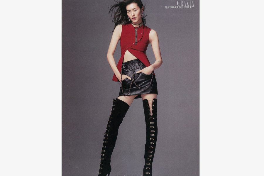 Chinese model Liu Wen poses for fashion magazine