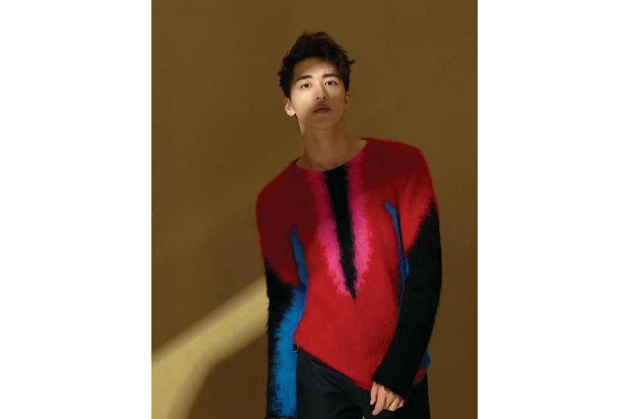 Actor Xu Weizhou poses for fashion magazine