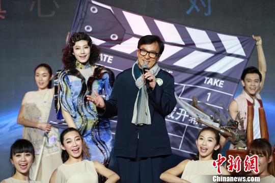 Jackie Chan exhibits artworks of movie props to promote recycling