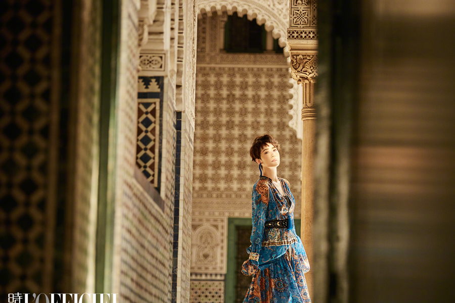 Actress Hai Qing poses for fashion magazine