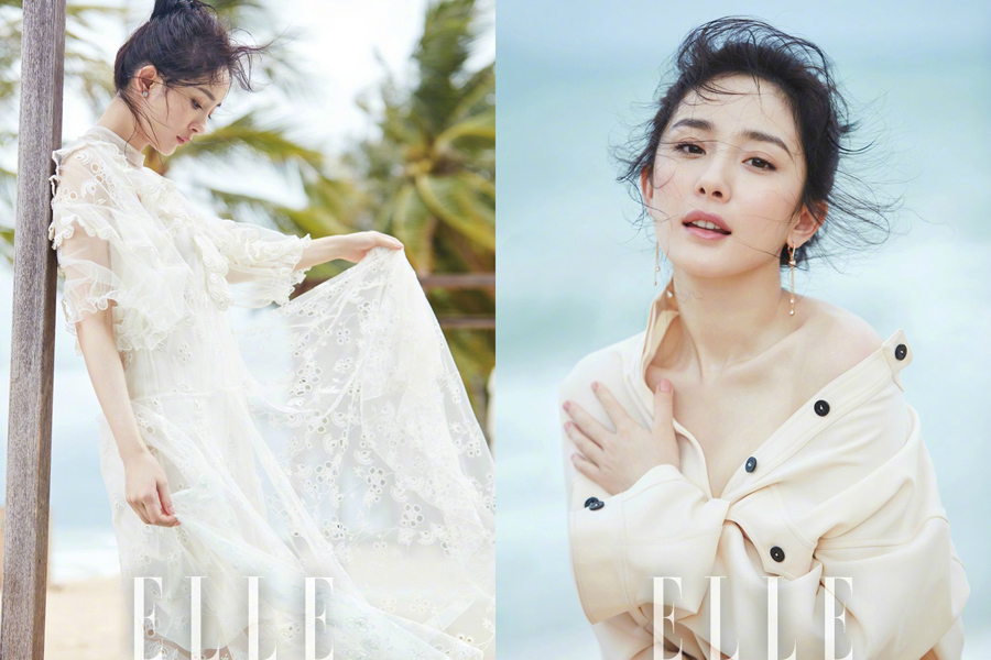 Actress Yang Mi poses for fashion magazine