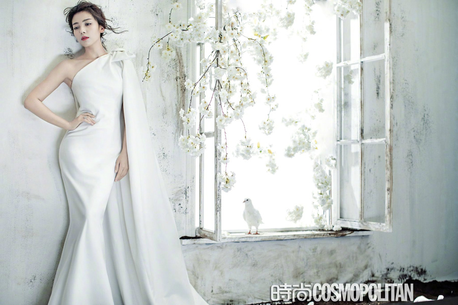 Actress Liu Tao poses for fashion magazine