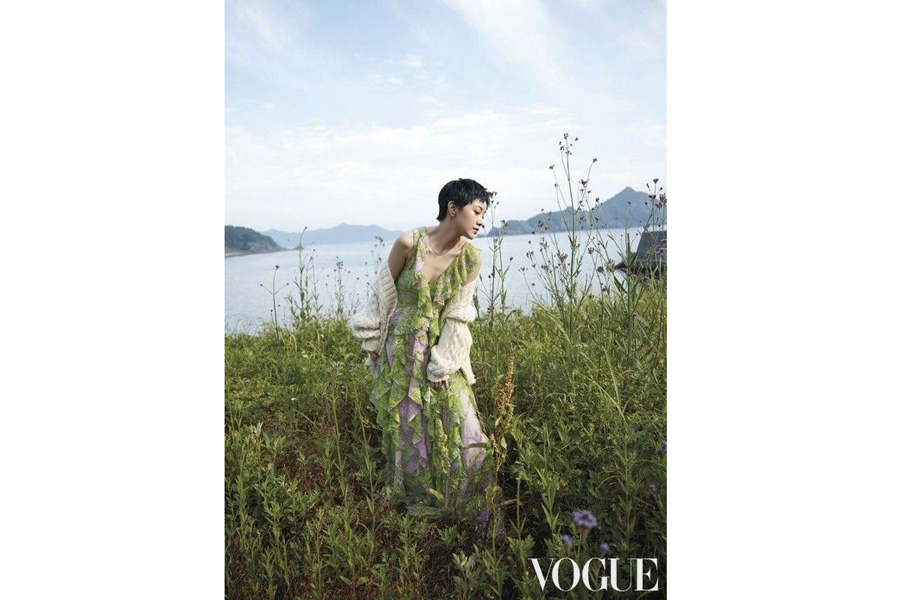 Chinese actress Amber Kuo poses for fashion magazine