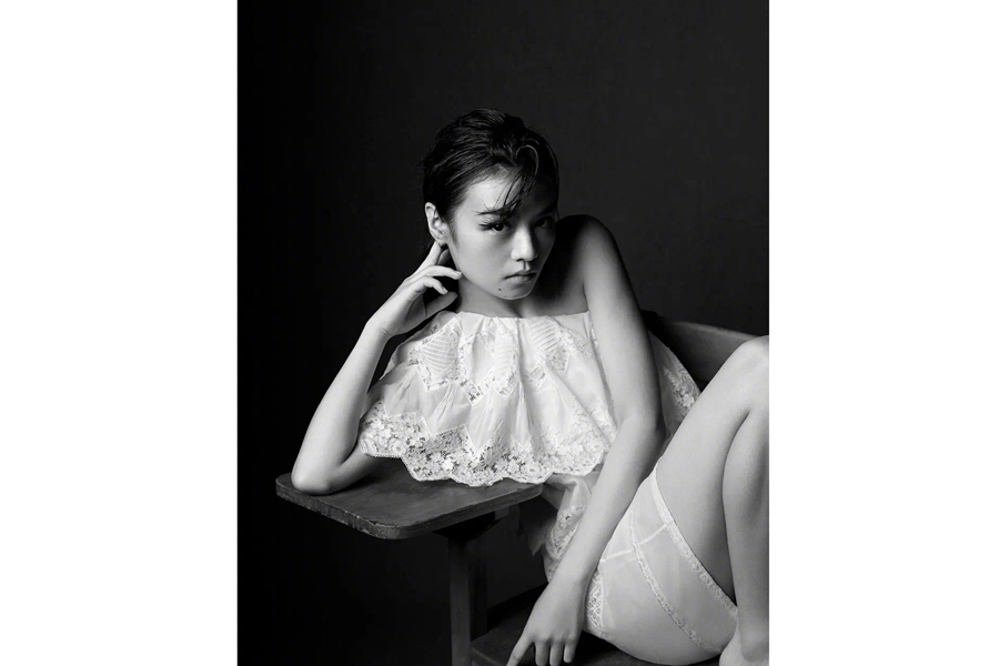 Chinese actress Chun Xia poses for fashion magazine