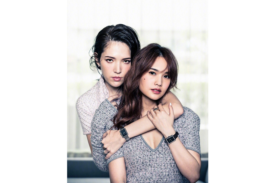 Rainie Yang and Tiffany Ann Hsu pose for fashion magazine