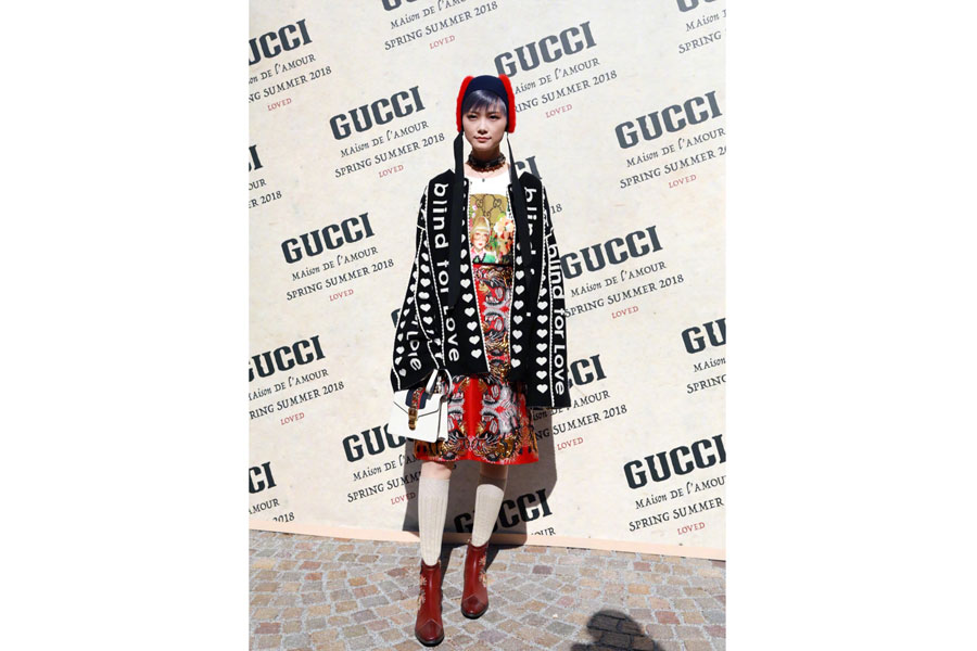 Li Yuchun spotted in Milan fashion week