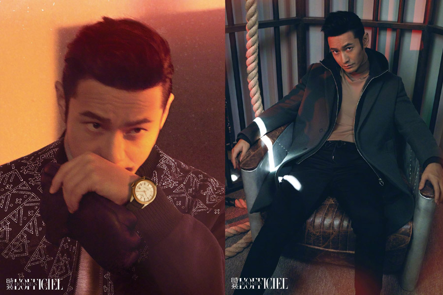 Actor-singer Huang Xiaoming poses for fashion magazine