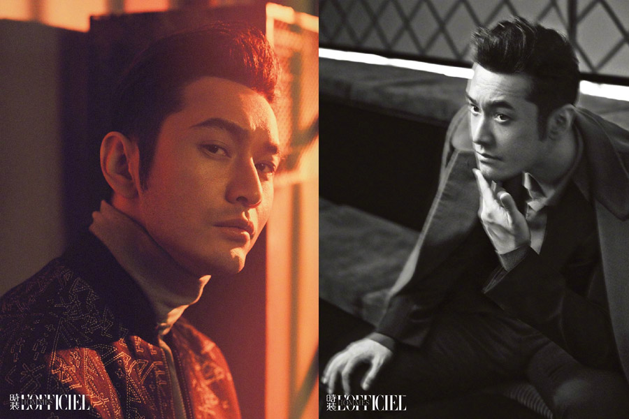 Actor-singer Huang Xiaoming poses for fashion magazine