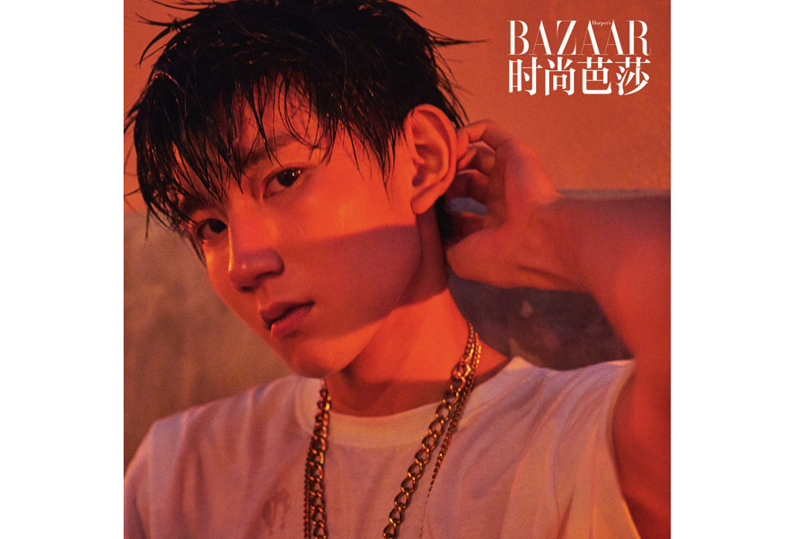 Teen actor-singer Wang Yuan poses for the fashion magazine