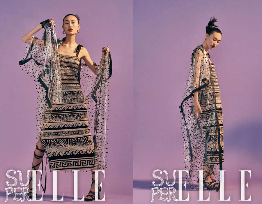 Model Qin Shupei poses for fashion magazine