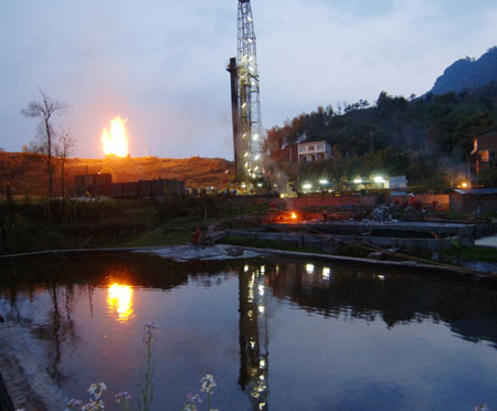 fire, gas well, cnpc, blast, flame, gas leak, Kaixian, China