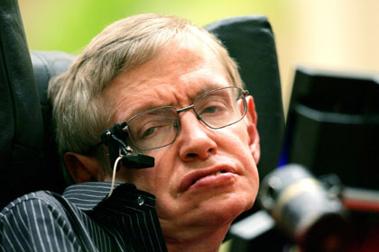 Stephen Hawking from the University of Cambridge, one of the world's leading theoretical physicists, addresses the audience during a ceremony in Beijing, June 19, 2006.