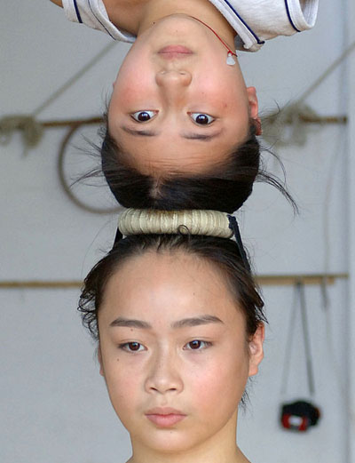 Acrobats train in Hefei
