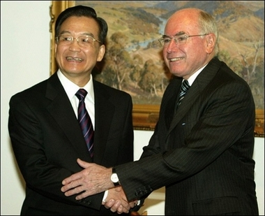 Australian Prime Minister John Howard's visit to China this week to launch a multi-billion dollar gas deal reflects a readiness to accept Beijing's growing economic and political clout as an opportunity, not a threat.